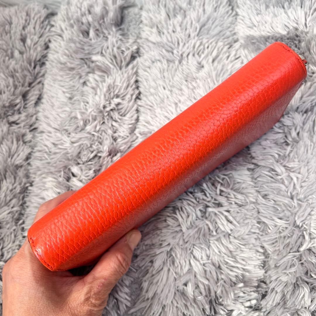 良品✨GUCCI 大容量　インターロッキング　財布　ラウンドファスナー　オレンジ