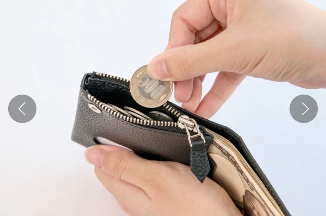 【新品】 新進工房 薄い財布 箱型財布キャレ-carre-　プ本革 二つ折り 黒