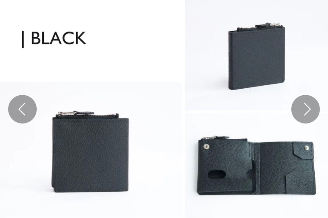 【新品】 新進工房 薄い財布 箱型財布キャレ-carre-　プ本革 二つ折り 黒