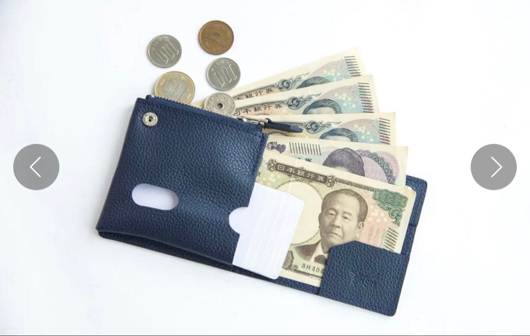 【新品】 新進工房 薄い財布 箱型財布キャレ-carre-　プ本革 二つ折り 黒