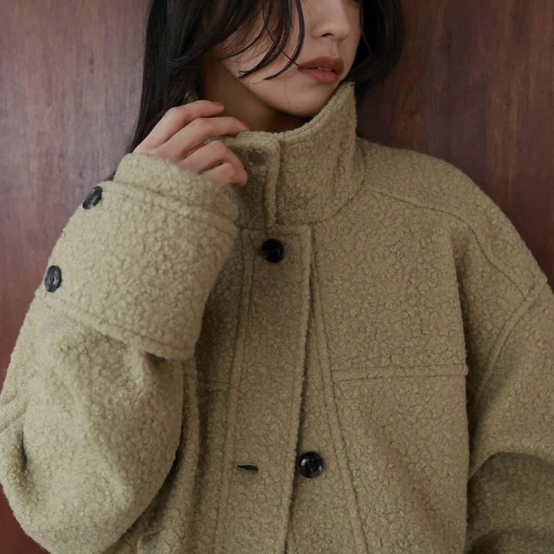 mimi accessoryhellam ブークレスタンドカラーコート