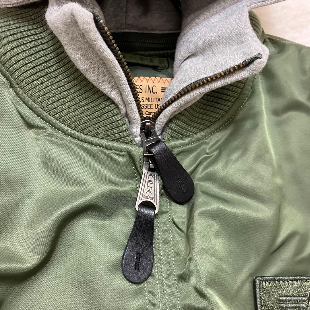 未使用級✨アルファインダストリーズ XL フード・ワッペン 2way MA-1