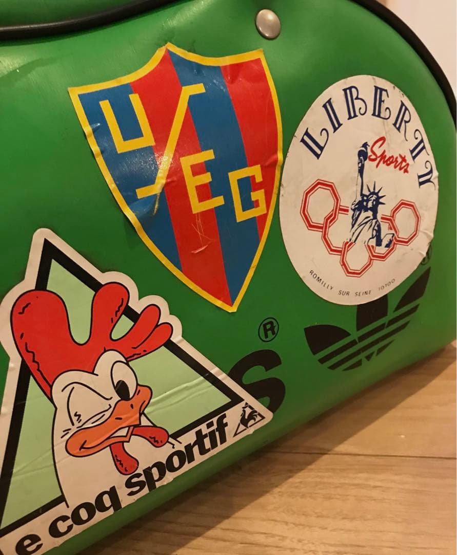 ◼️希少 70s〜 アディダス ボストンバッグ フランス製 緑 adidas