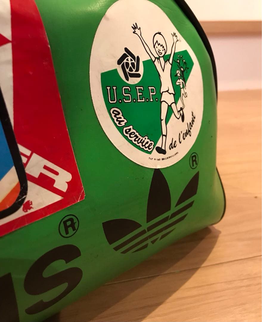 ◼️希少 70s〜 アディダス ボストンバッグ フランス製 緑 adidas