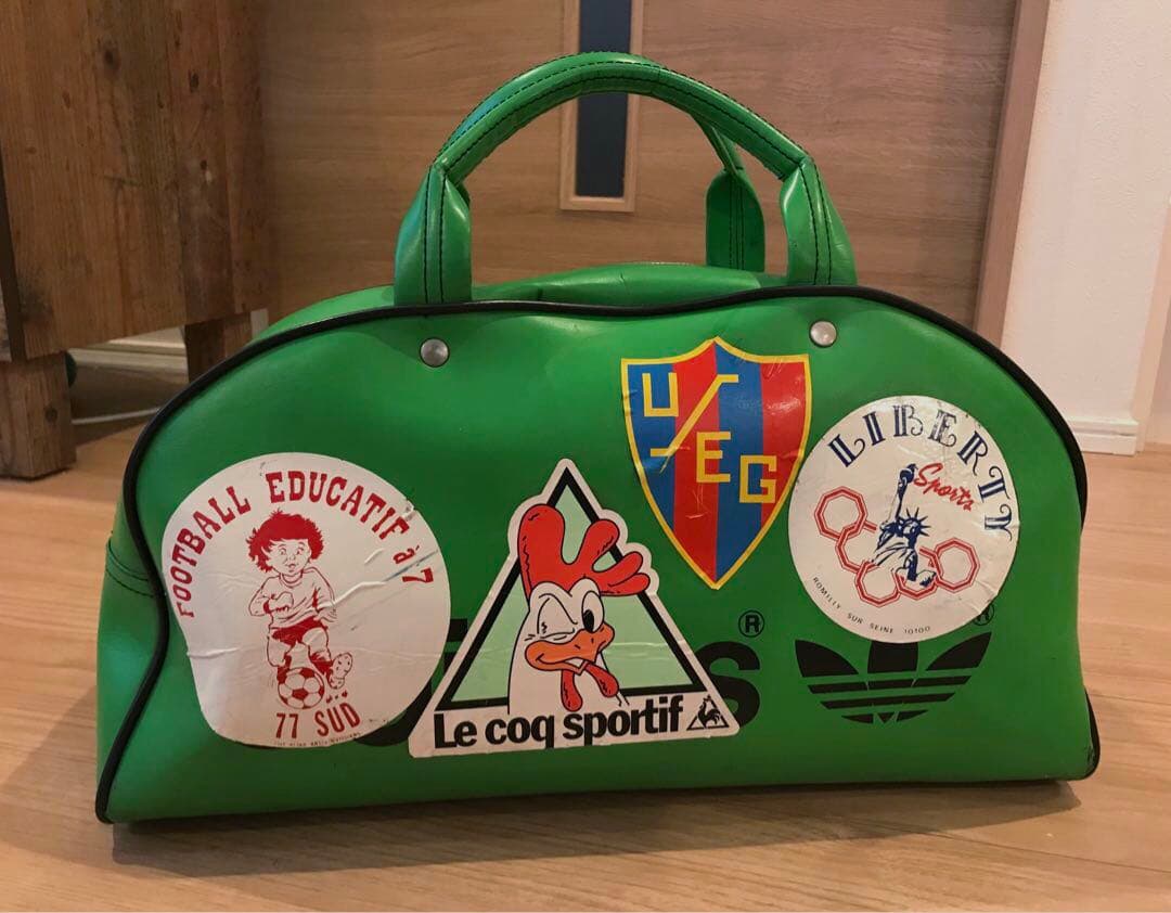 ◼️希少 70s〜 アディダス ボストンバッグ フランス製 緑 adidas