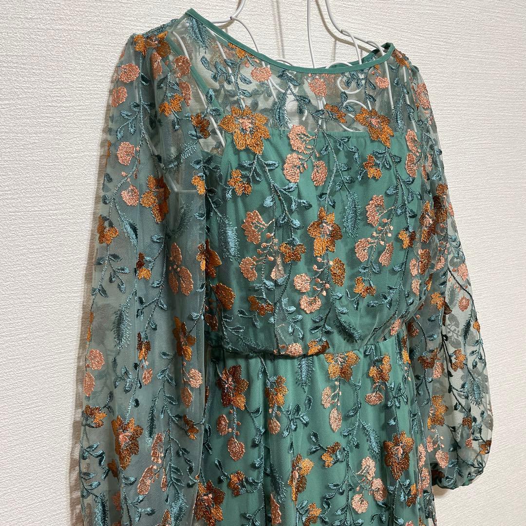 Kastane オケージョンドレス グリーン　サイズ0 結婚式　パーティー