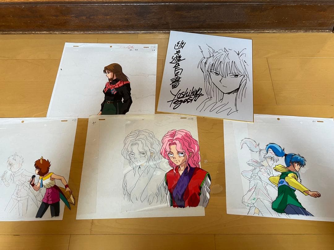 幽☆遊☆白書　蔵馬　妖狐　冨樫義博先生直筆サイン色紙　幻海.ボタンセル画セット