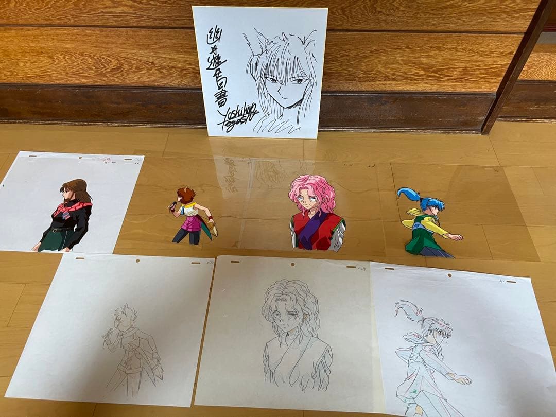 幽☆遊☆白書　蔵馬　妖狐　冨樫義博先生直筆サイン色紙　幻海.ボタンセル画セット