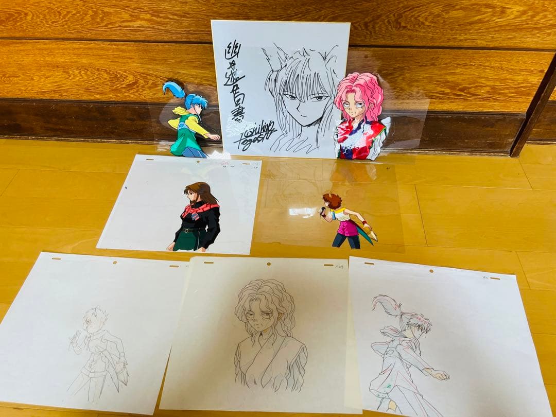 幽☆遊☆白書　蔵馬　妖狐　冨樫義博先生直筆サイン色紙　幻海.ボタンセル画セット