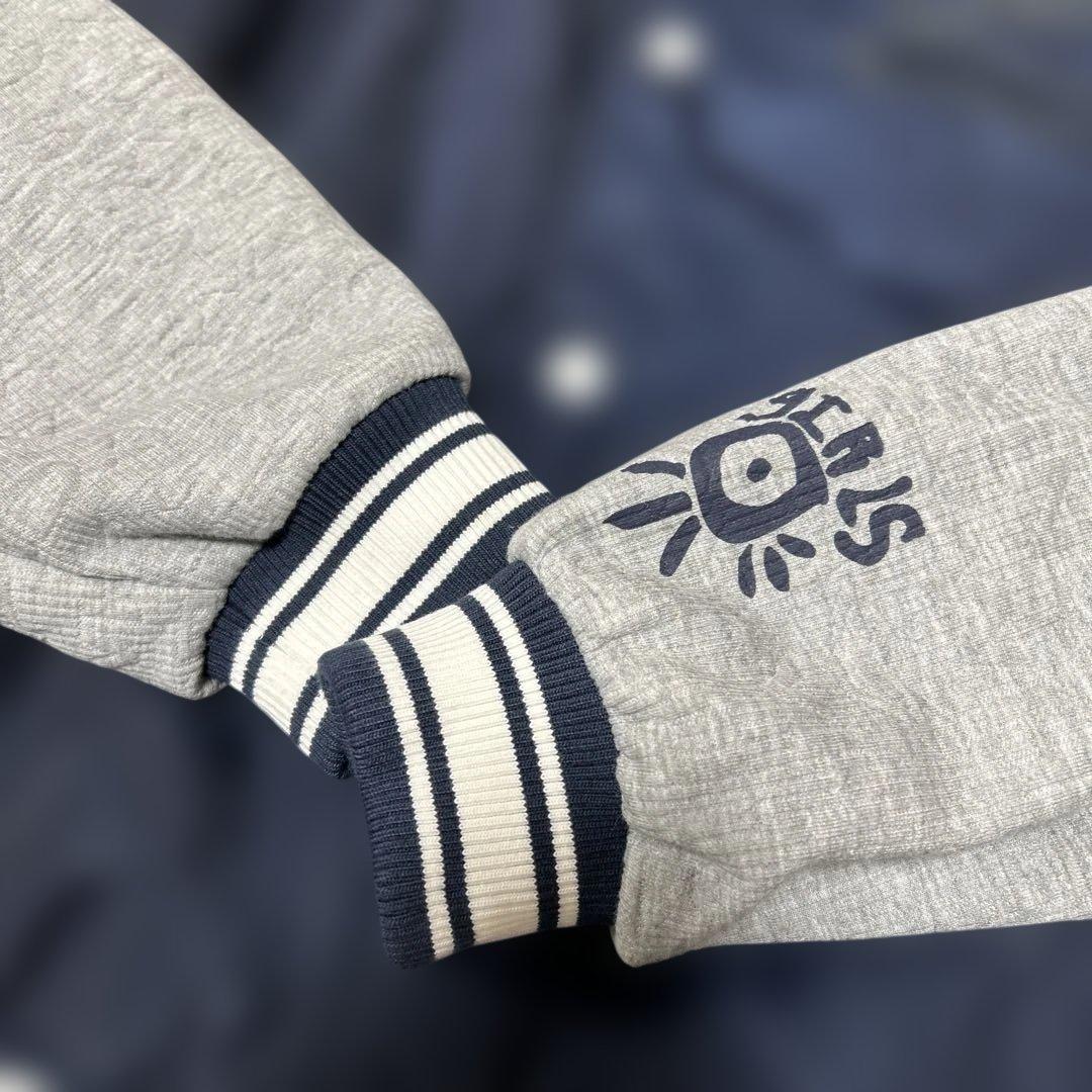 デシグアルDesigualカレッジジャケット　スタジャン ネイビー グレーM