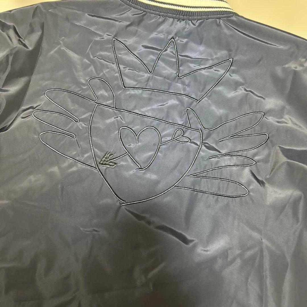 デシグアルDesigualカレッジジャケット　スタジャン ネイビー グレーM