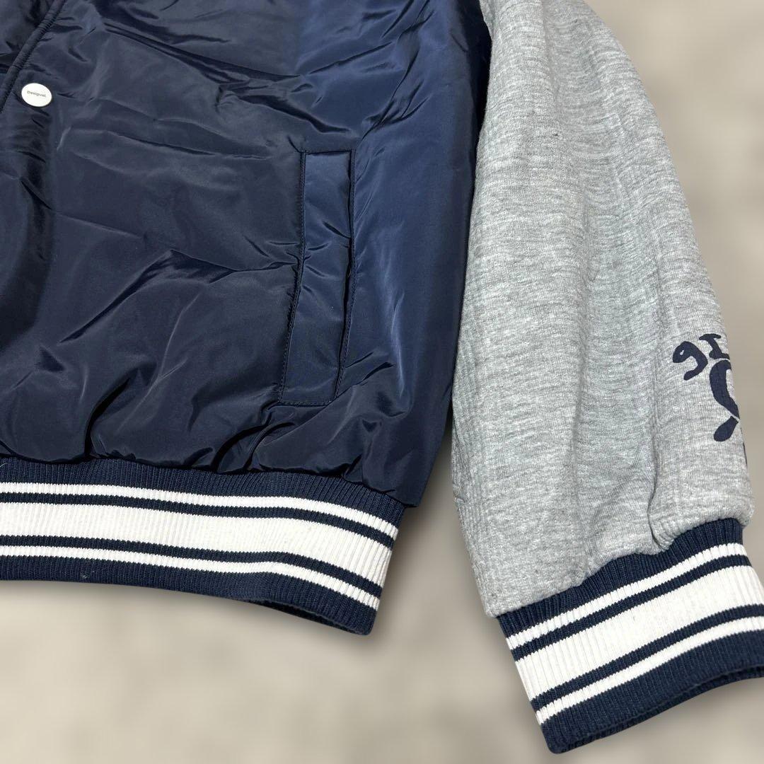 デシグアルDesigualカレッジジャケット　スタジャン ネイビー グレーM