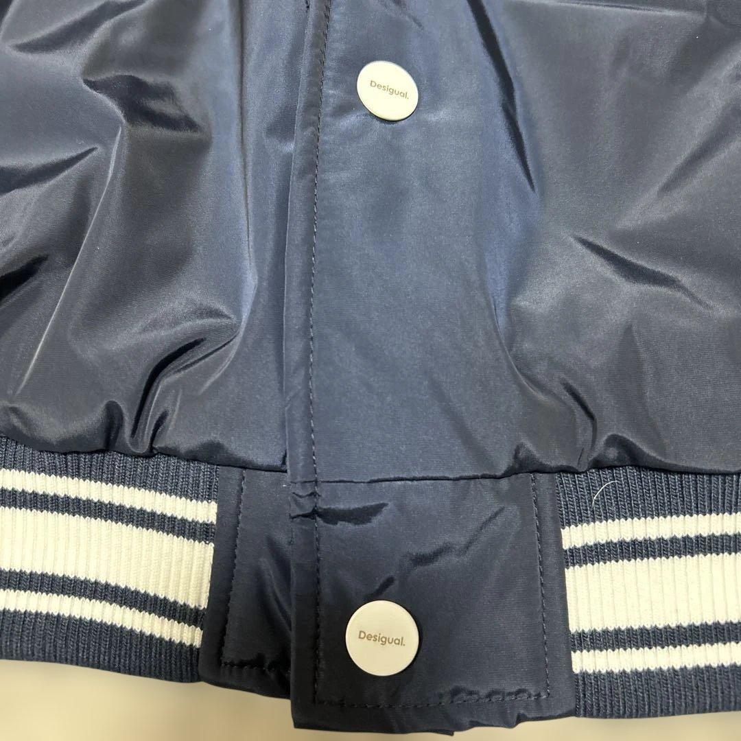 デシグアルDesigualカレッジジャケット　スタジャン ネイビー グレーM