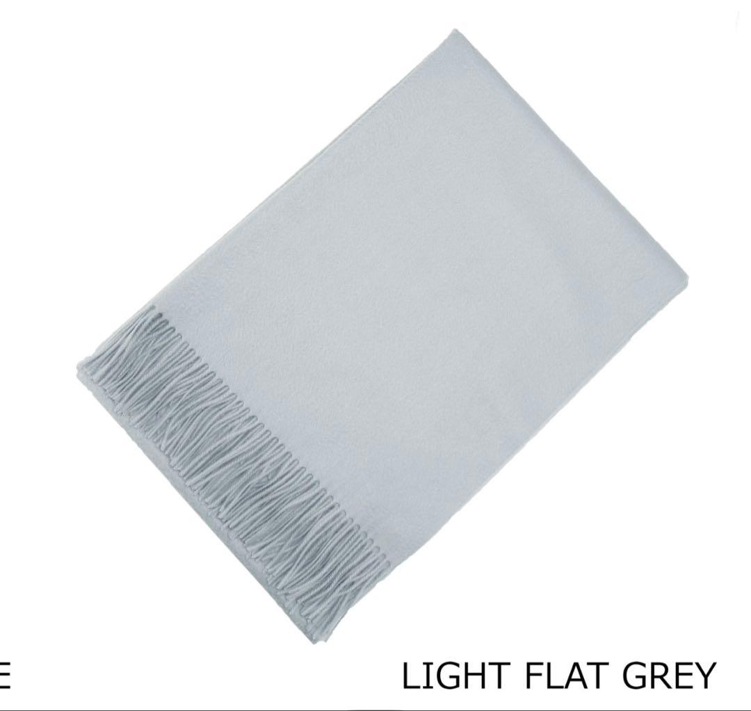 【美品】ジョンストンズ　カシミヤ大判ストール LIGHT FLAT GREY