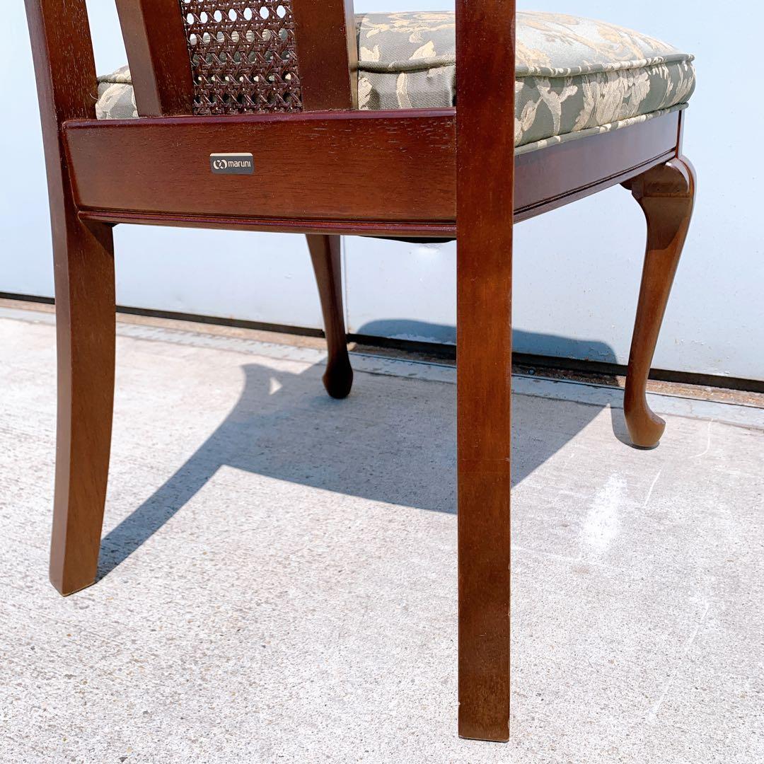 【美品】Maruni マルニ木工 ダイニングチェア アンティークチェア 猫脚②
