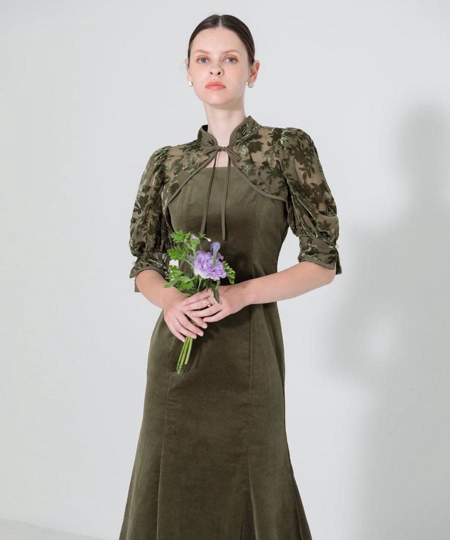 Leja 花柄ボレロセットアップマーメイドワンピースドレス　Sサイズ