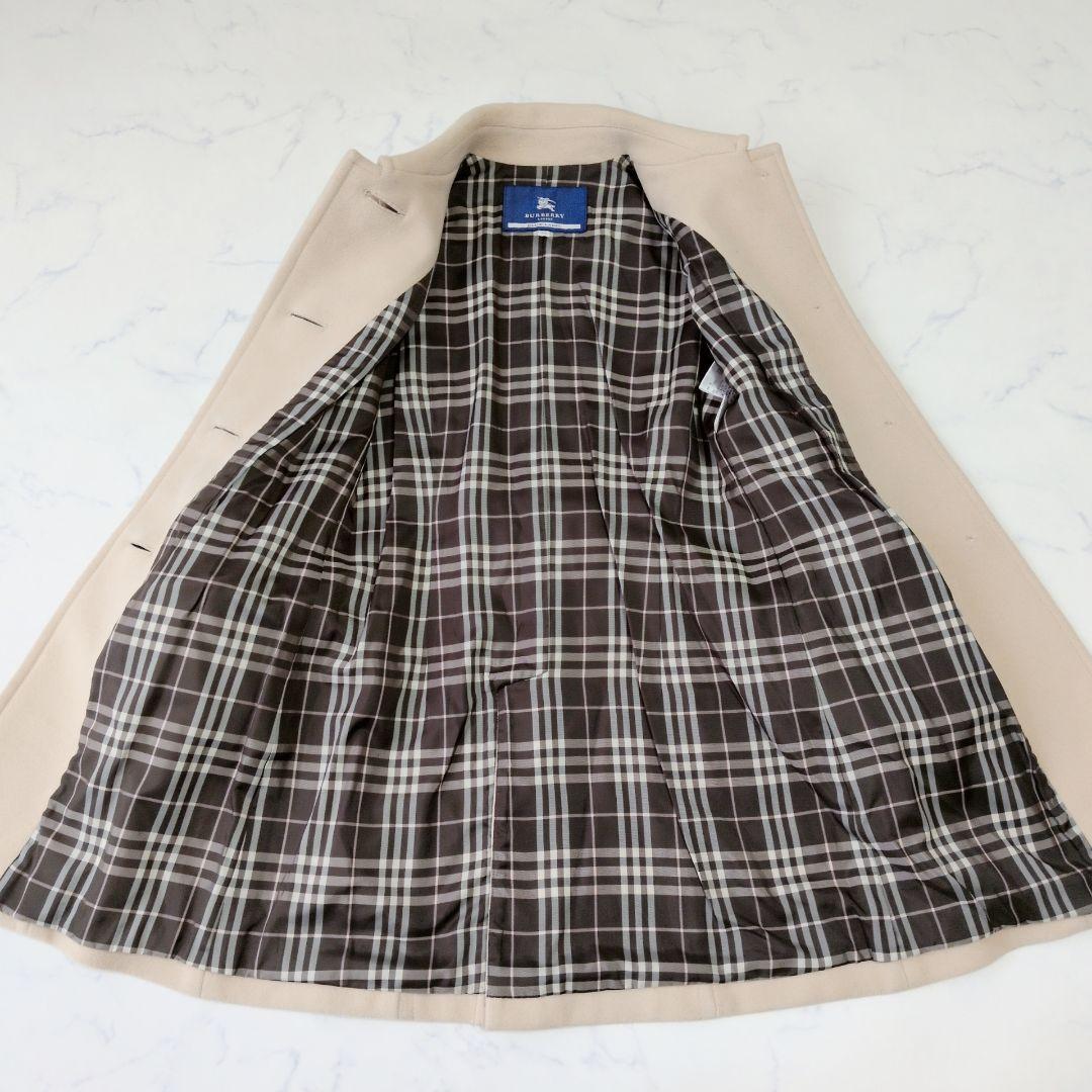 バーバリーブルーレーベル ロングコート ウール チェック 38