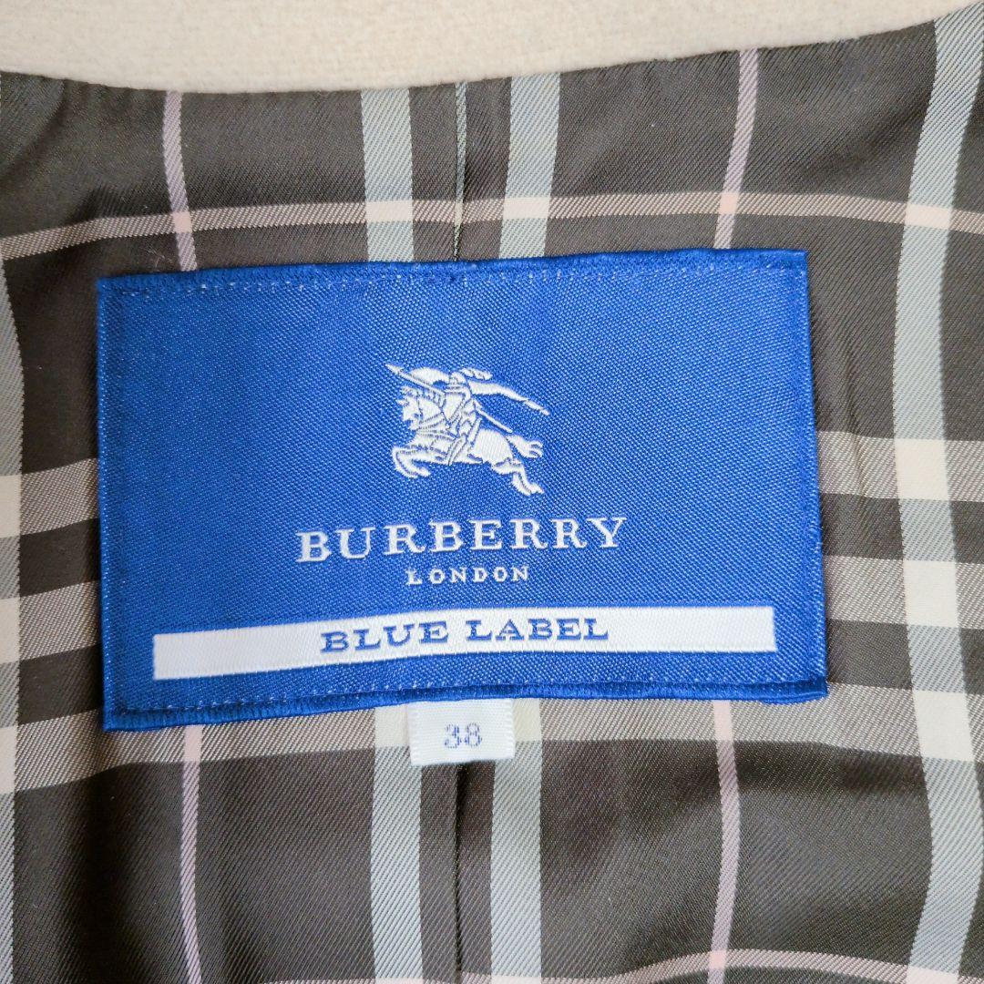 バーバリーブルーレーベル ロングコート ウール チェック 38