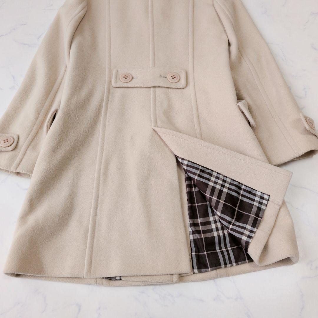 バーバリーブルーレーベル ロングコート ウール チェック 38