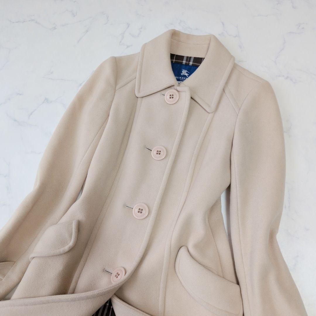 バーバリーブルーレーベル ロングコート ウール チェック 38