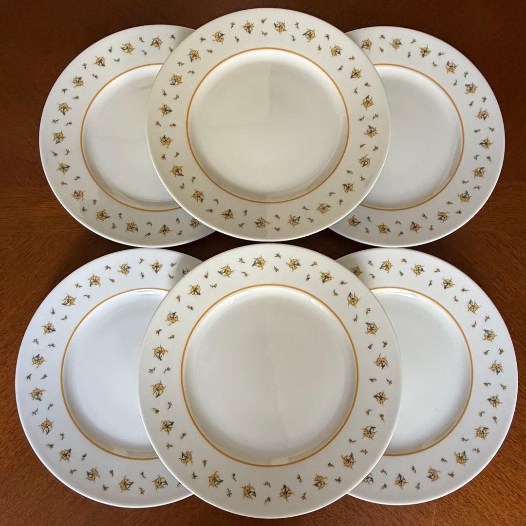 【レア美品】フランス製　レイノーリモージュ★ブーゲンビリア★プレート6枚