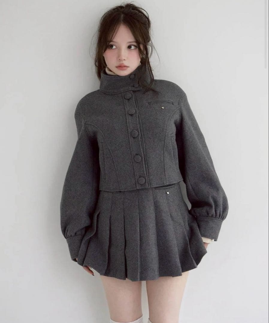 スカート ANDMARY Zoey pleats mini skirt gray