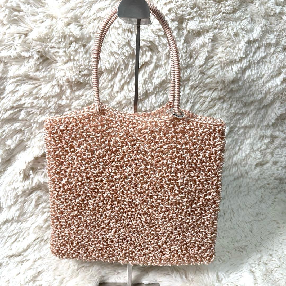 ふくあり様ANTEPRIMAワイヤーバッグ PVC スクエアラージ ピンク 希少