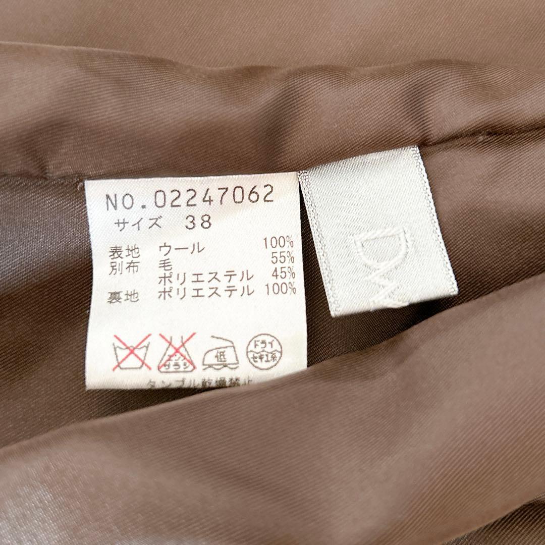 美品⁂センソユニコ⁂ロングチュニックベスト　ビッグカラー　アシメ　チェック切り替