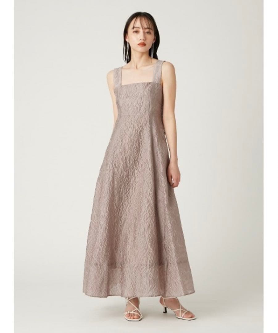 試着のみ／美品✨FRAY I.D ワイドストラップフレアワンピース モカ S