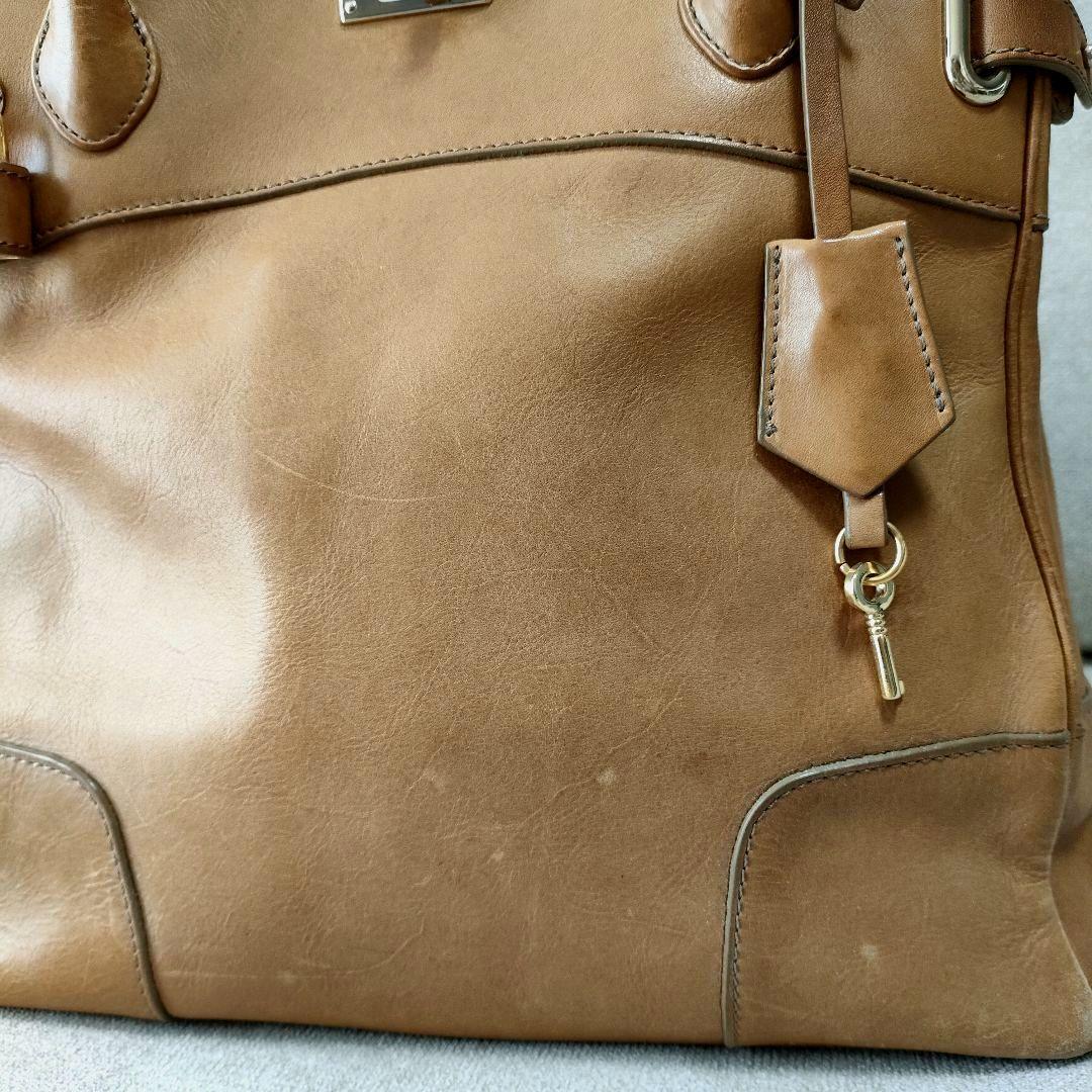 濱野 クラッシー アーバントート HAMANO　トートバッグ　南京錠　キャメル