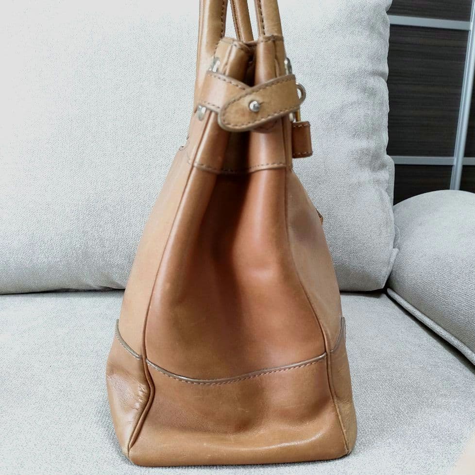 濱野 クラッシー アーバントート HAMANO　トートバッグ　南京錠　キャメル