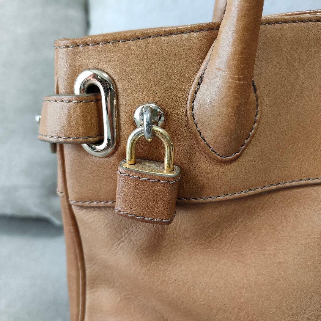 濱野 クラッシー アーバントート HAMANO　トートバッグ　南京錠　キャメル