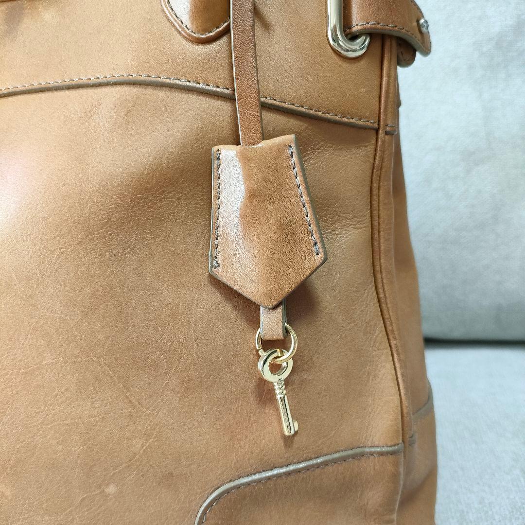 濱野 クラッシー アーバントート HAMANO　トートバッグ　南京錠　キャメル