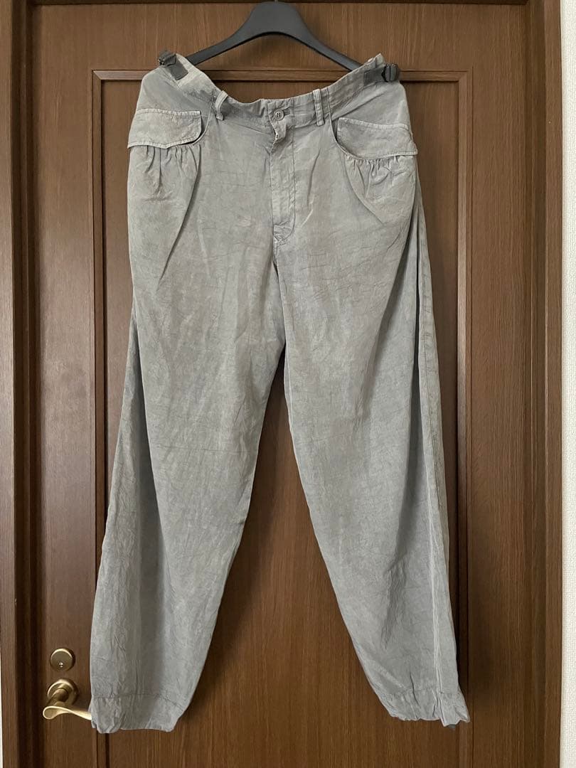 Y's ワイズ シワ加工パンツ　グレー　ヨウジヤマモト