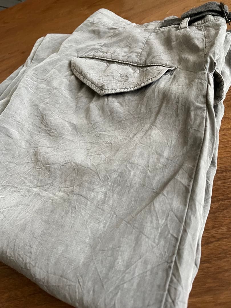 Y's ワイズ シワ加工パンツ　グレー　ヨウジヤマモト