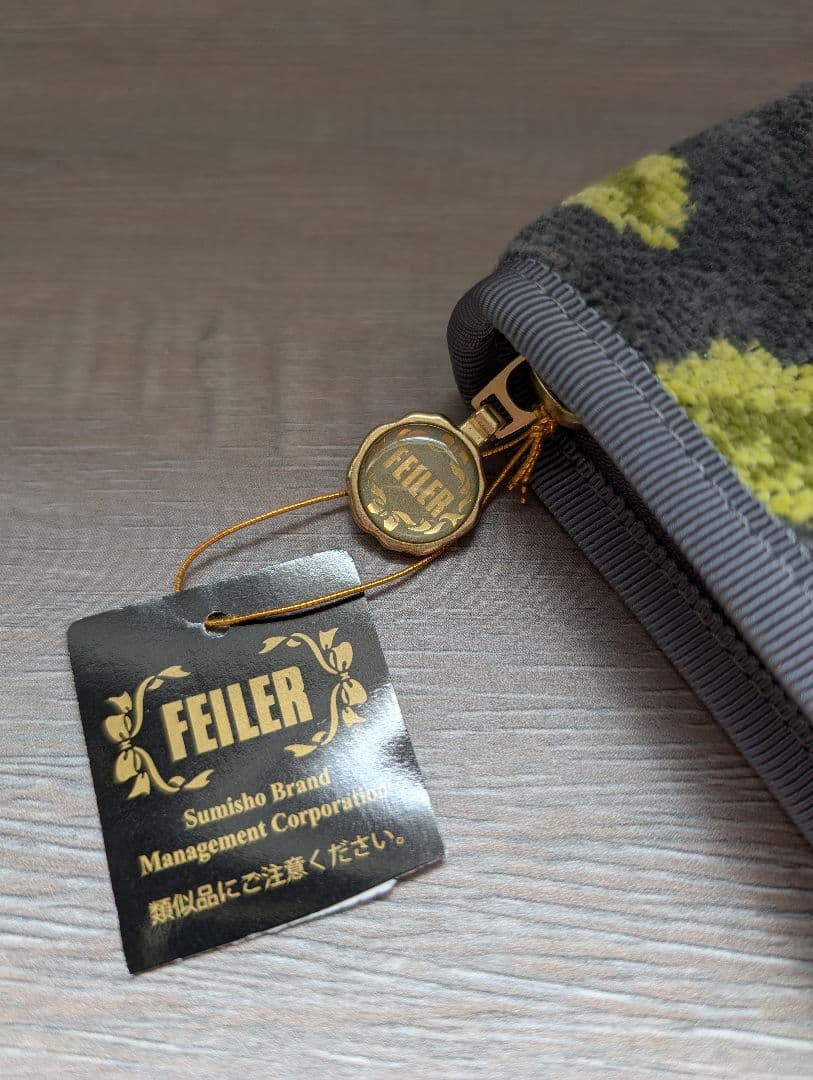 未使用 フェイラー/FEILER 花柄 母子手帳ケース ダークグレー