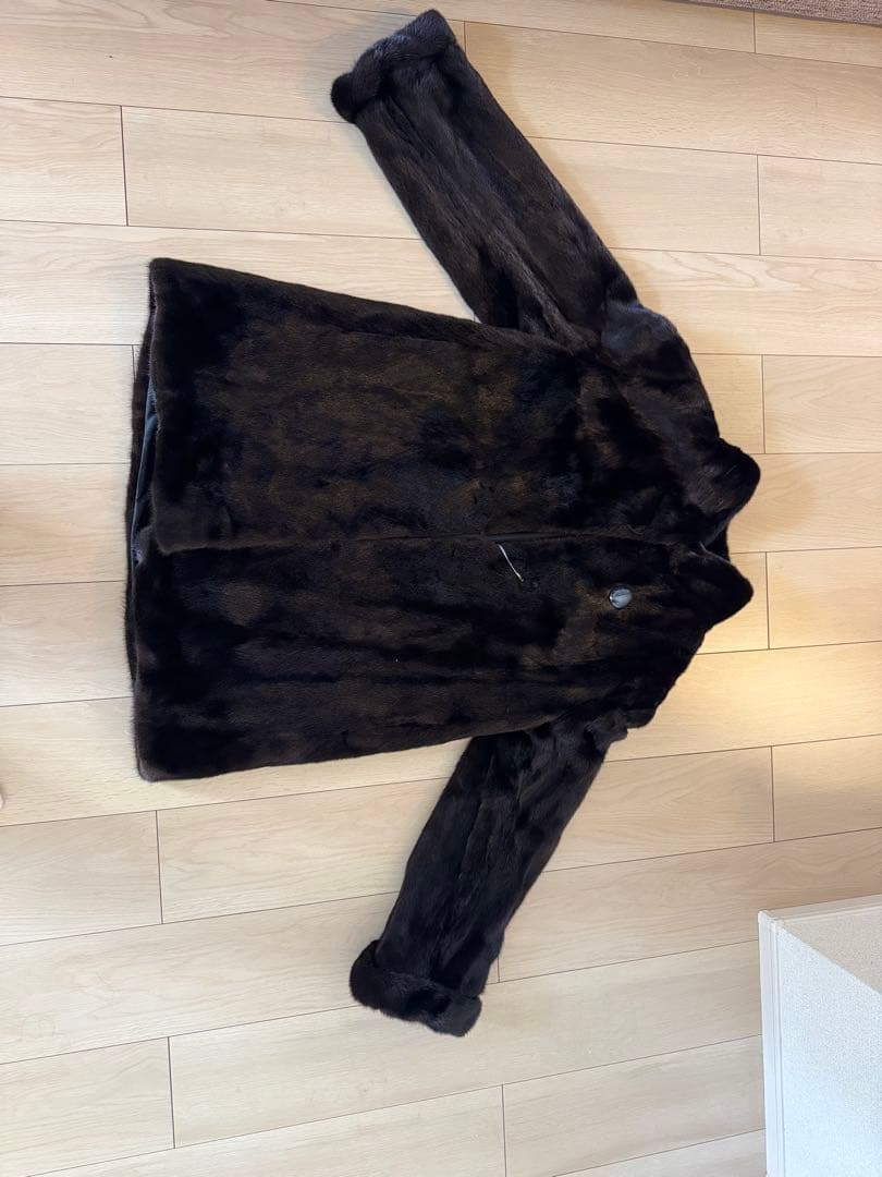 d*7様 BLACK JADE ケナガイタチ 本毛皮ファーコートリアルファー