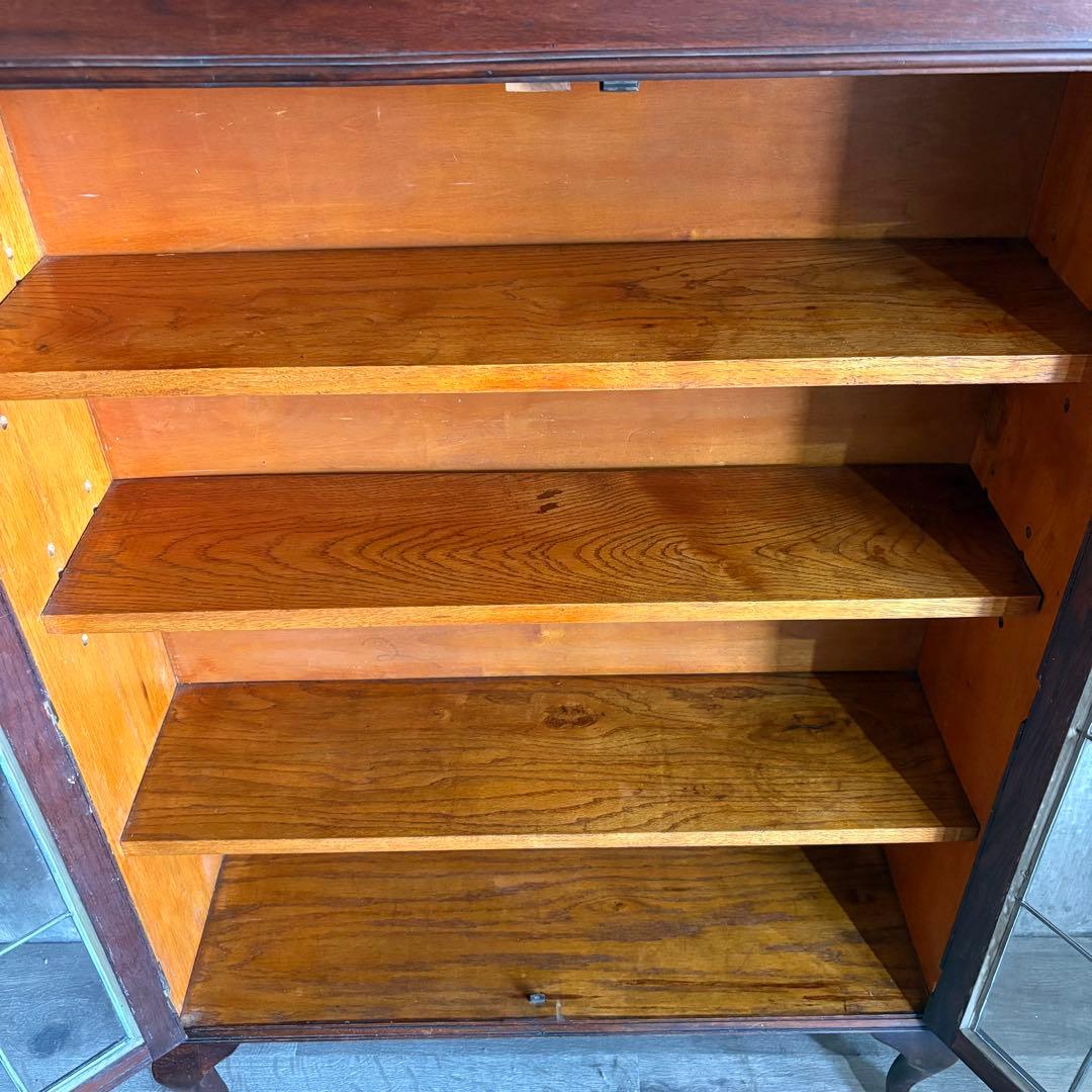 英国アンティーク　ヴィンテージ ブックシェルフ　猫脚キャビネット　クラシック