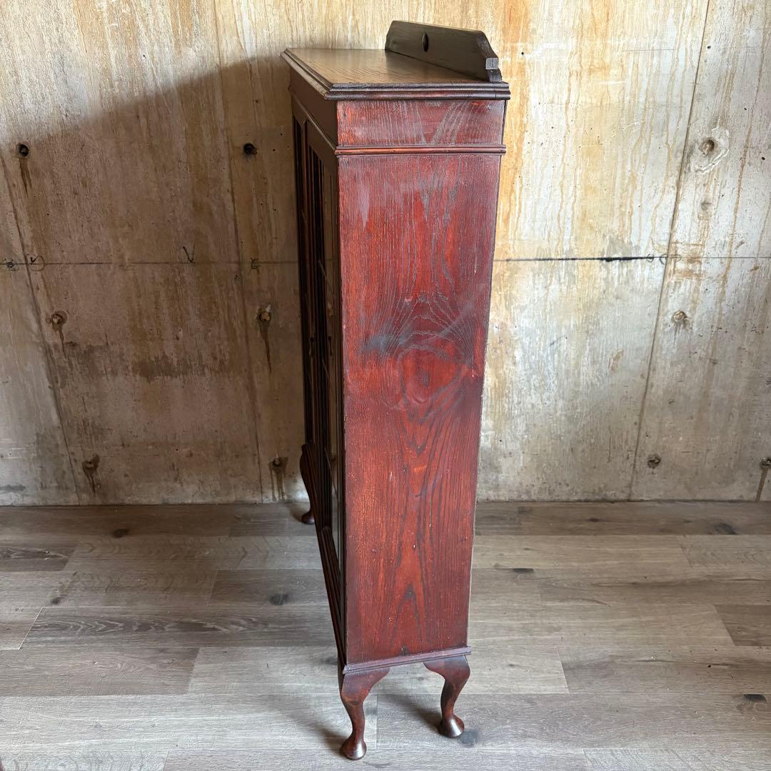 英国アンティーク　ヴィンテージ ブックシェルフ　猫脚キャビネット　クラシック