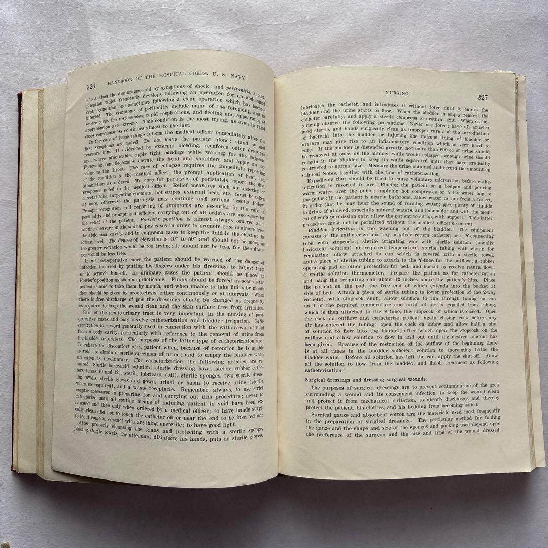 【洋書・古書】アメリカ海軍病院部隊ハンドブック 1939年 医学 衛生兵