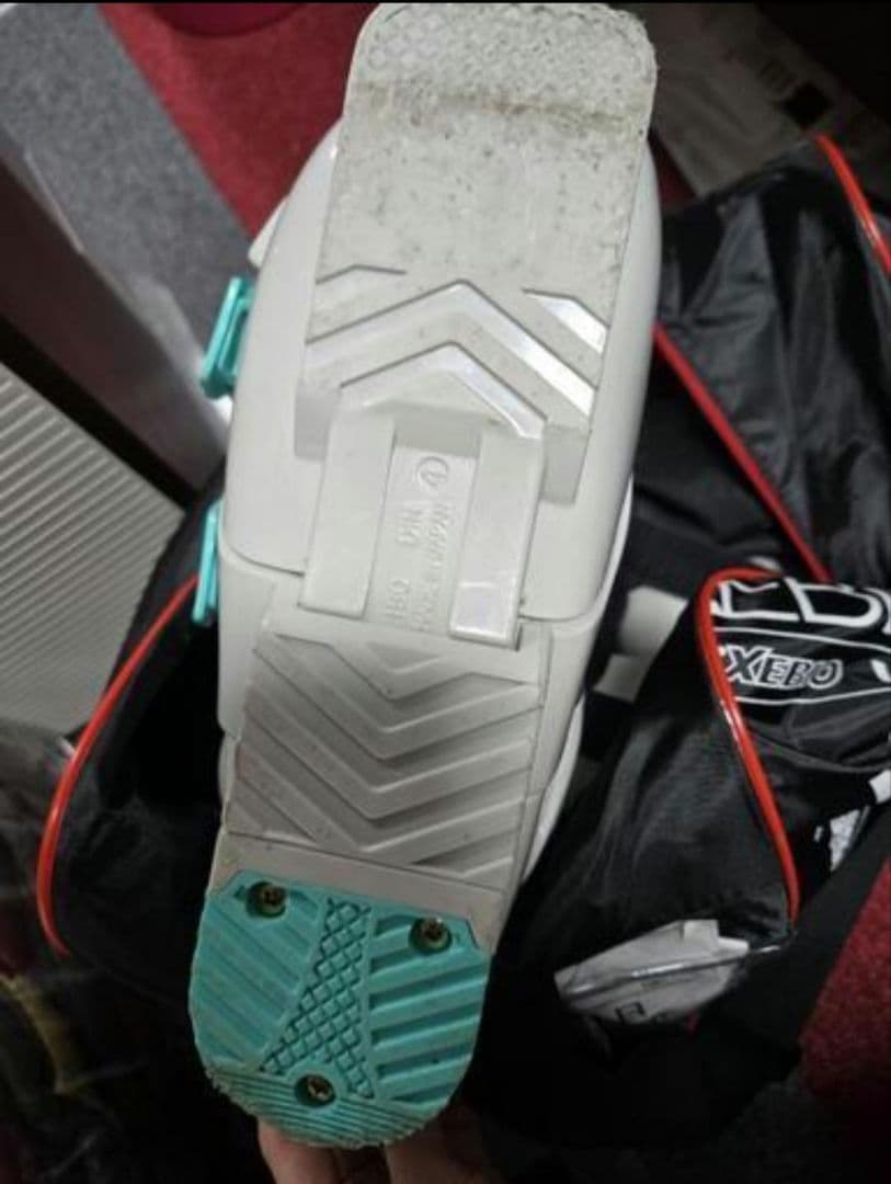 女性用スキー用ブーツ グレー/ターコイズ