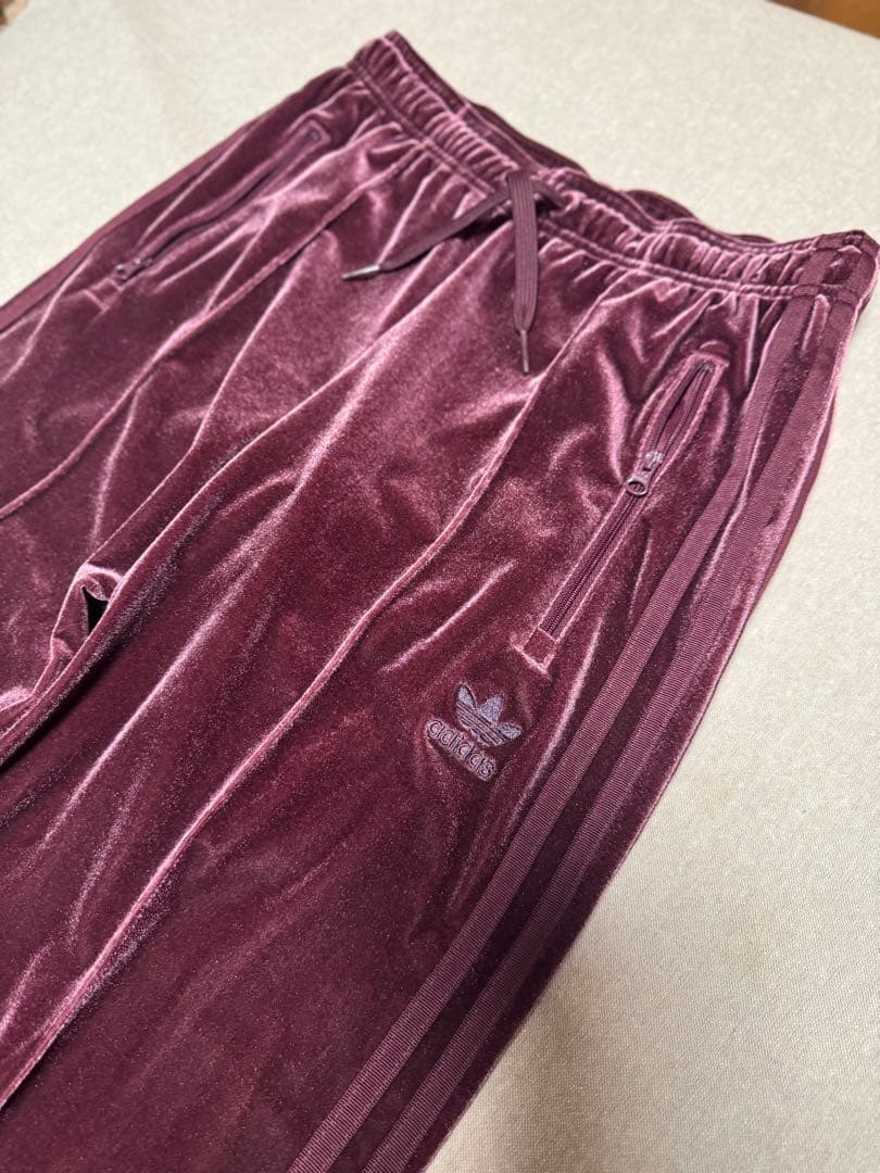 adidas ワインカラーベロアジャージ上下　美品