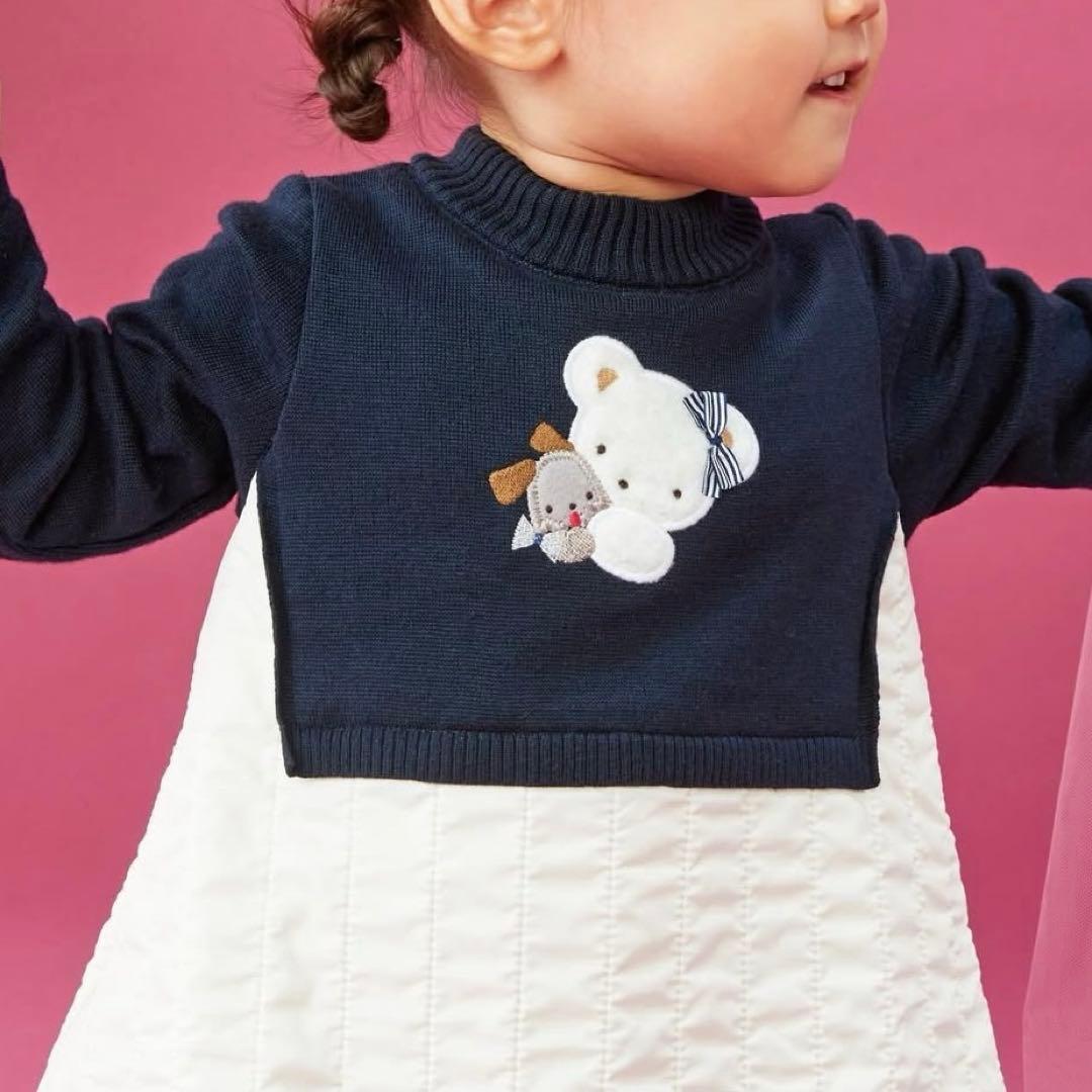 ファミリア　familiar ニットワンピース　美品　100cm