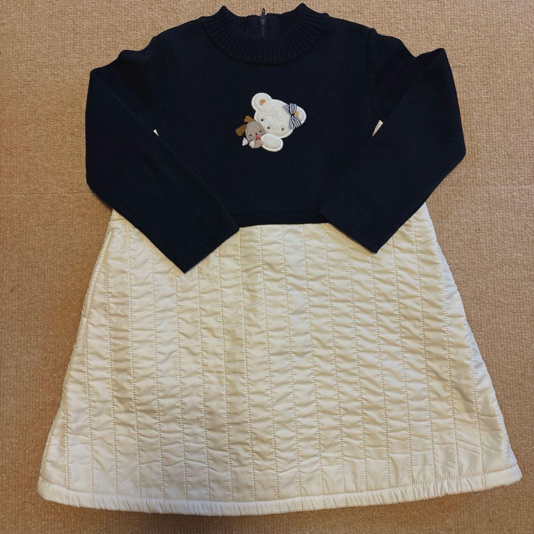 ファミリア　familiar ニットワンピース　美品　100cm