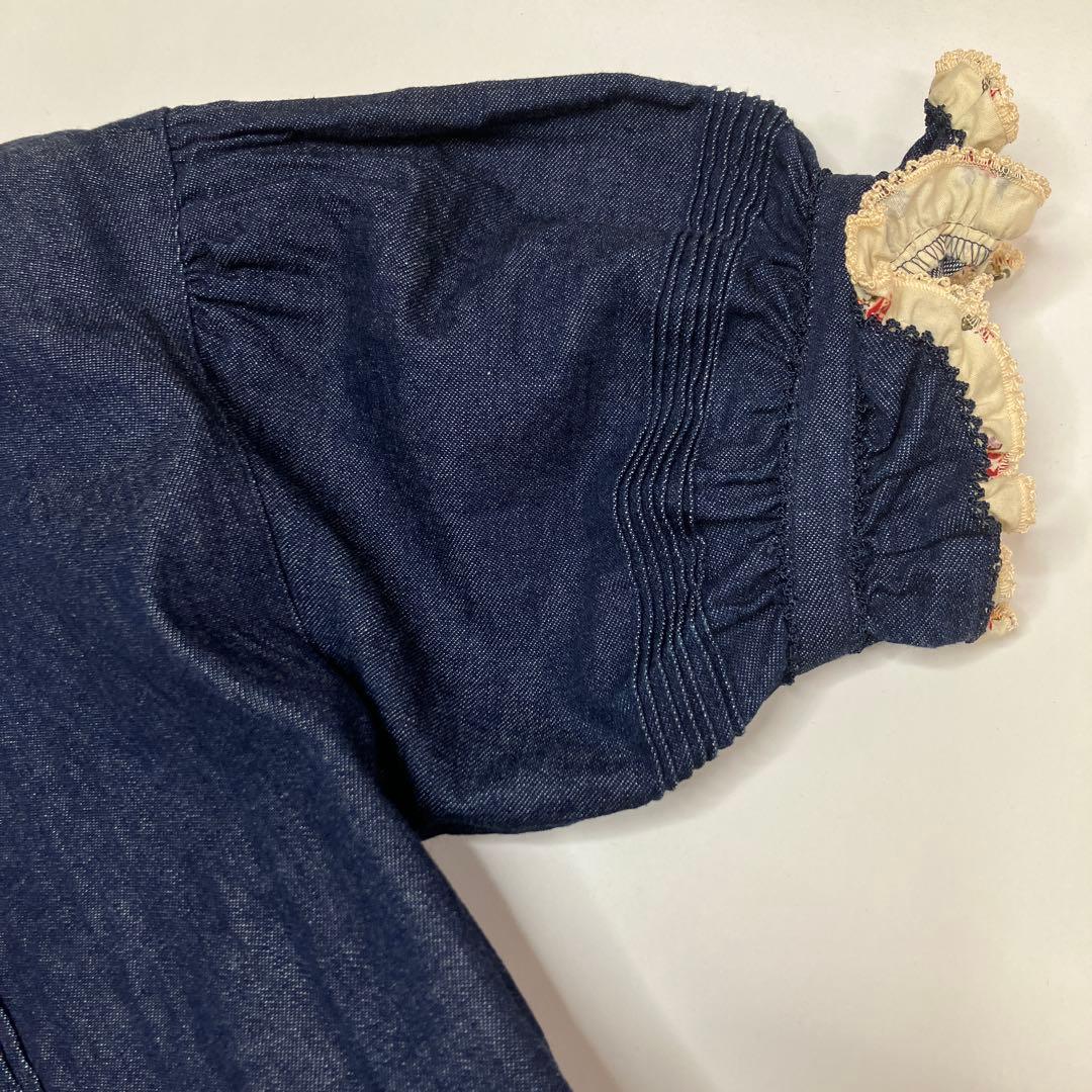 ワンダフルワールド ピコルリル使い 豪華デニム段々ワンピース