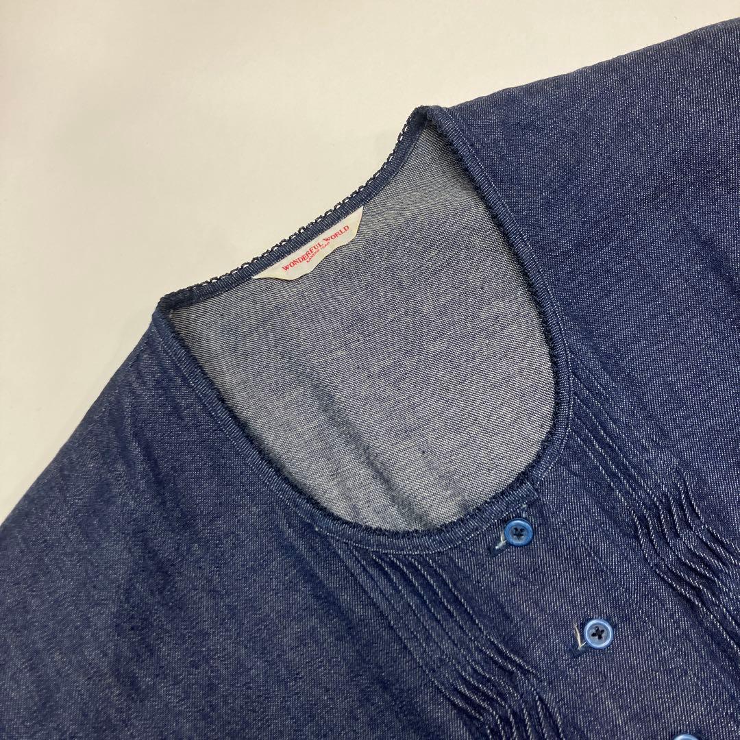 ワンダフルワールド ピコルリル使い 豪華デニム段々ワンピース