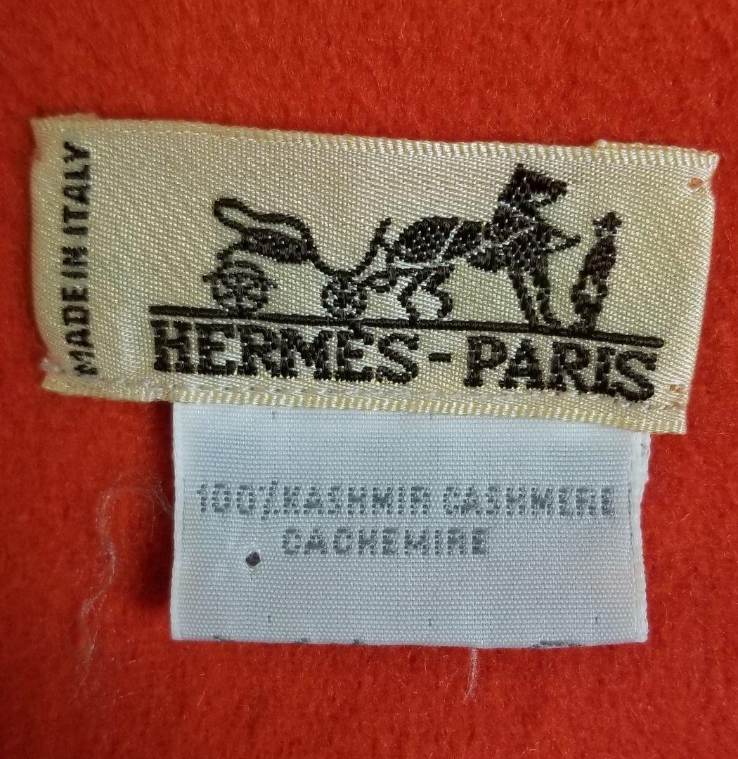 HERMES グラデーションマフラー 赤 オレンジ