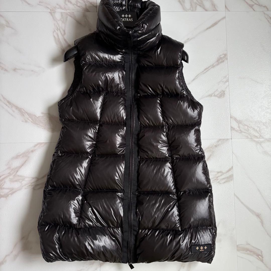 美品◆2021AW タトラス ダウン ベスト 光沢 シャイニング L 黒
