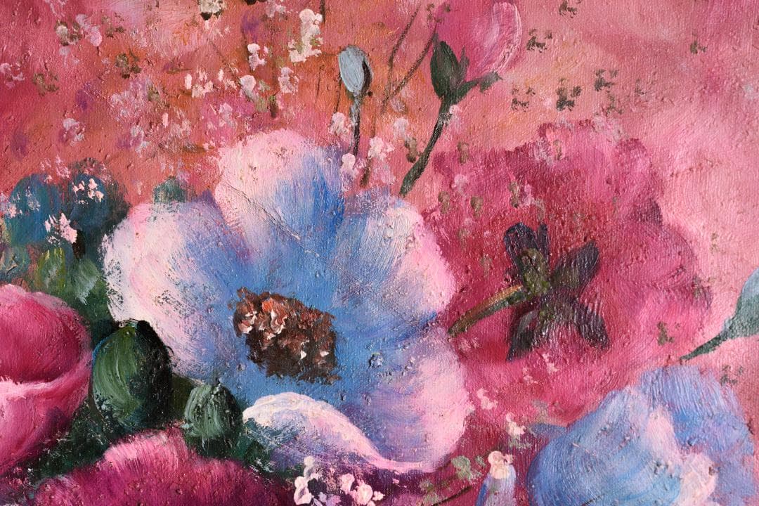 ★未使用高級ゴールド額付★手書き油絵★外寸約690×615mm 玄関やリビングに