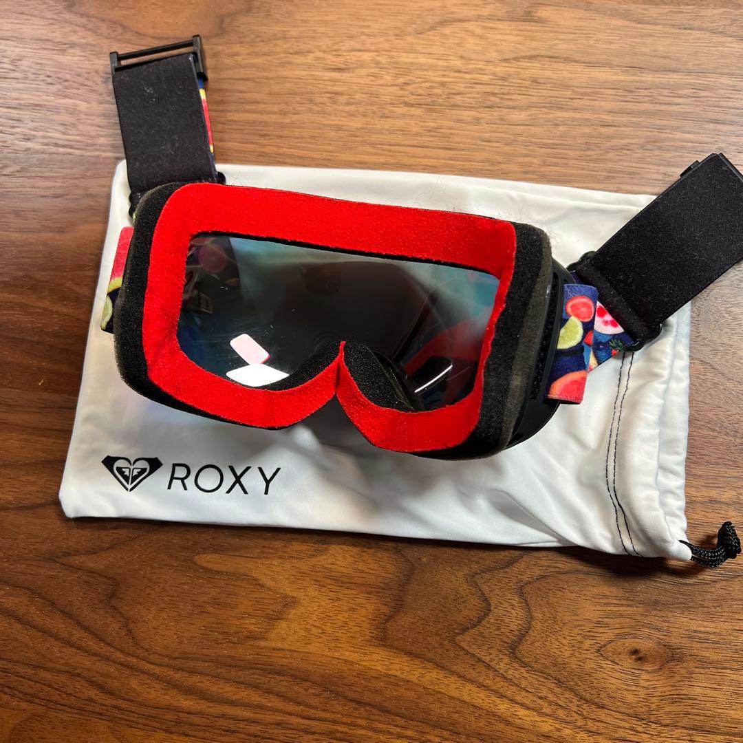 ROXY ミラー加工ゴーグル グラデーションレッド スノーボードスキーゴーグル